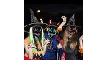 Customizable LED Clown Costume Helmet for Halloween and Cosplay1