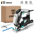 DEKO Jig Saw Variable Speed Electric Saw with 1 Piece Blades/1 Metal Ruler/2 Carbon Brushes/1 Allen Wrench Jigsaw Power Tools