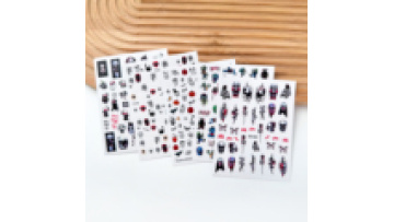 Leidankou Horror Movie Nail Decals 3D Semi-Cured Gel UV Stickers for Halloween & Christmas1