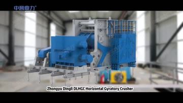 Horizontal gyratory crusher for mining and quarrying