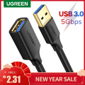Ugreen USB Extension Cable USB 3.0 Cable for Smart-TV PS4 Xbox One SSD USB 3.0 2.0 USB Extender Cord Mini USB Extension Cable