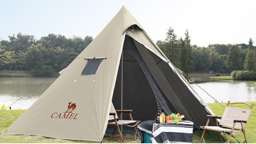 Camel Tent 4 People Outdoor Camping Detachable Double Layer Pentagonal Pyramid Tent Camping Outdoor Waterproof Glamping Tent1