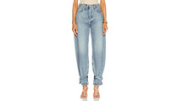 Stylish Custom High Waist Wide Leg Ankle Beam Feet Denim Jeans For Women1