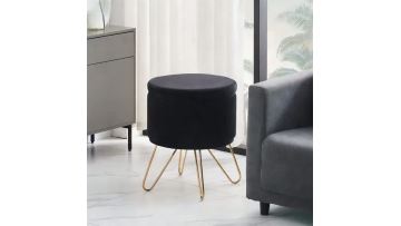 How to Style a Velvet Ottoman | Black & Gold Home Decor in a Neutral Space