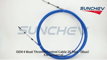 Boat Throttle Control Cable 26 Feet（Blue）
