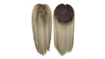 Human Hair Wigs: Stock Collection Featuring 8x8 Jewish Kosher Silk Top Balayage Blonde Topper, Virgin Mongolian Cuticle Remy Human Hair Kippah Fall Wig for White Women1