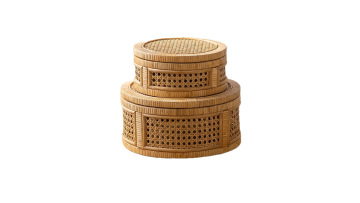 Handwoven Rattan Storage Basket with Lid for Home Organization