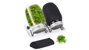 New Arrival Wholesale 16oz 32oz Sprouting Jar Kit Wide Mouth Mason Jars with Screen Sprout Lids and Blackout Sleeves1