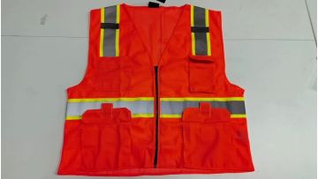 High visibility jacket mesh vests customized work black reflective safety vest construction1