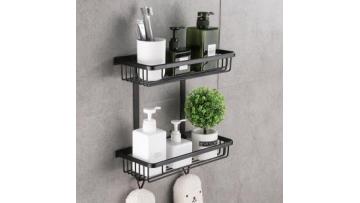 Matte black double layer shower caddy