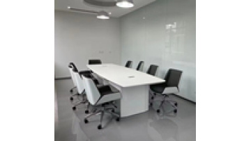2025 Modern Luxury Bright White Color Smart Office Furniture Meeting Room Conference Table1
