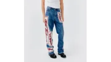 FashionStreetwear Men Straight Leg Jeans Embossed Plus Size Denim Pants Custom Embroidery Patches Jeans1