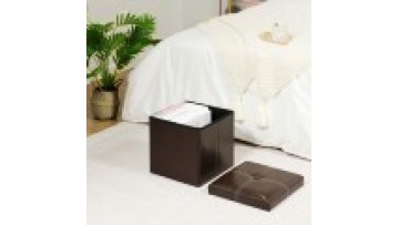 Wholesale Faux Leather Ottoman Foldable Footstool - Bailey Living Room Furniture Supplier1