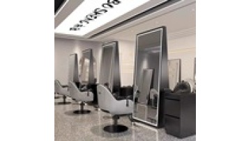 Free sample Barber shop  Single double-sided Explosion proof lenses floor hairdressing led makeup beauty salon mirror1