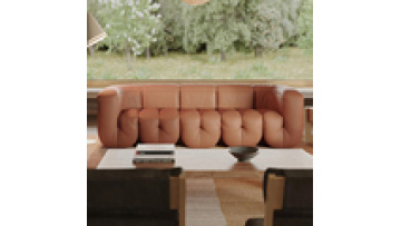 Nordic modern U-shaped module sofa Italian design colorful leather sofa1