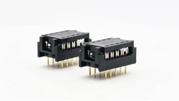 10-Pin IDC Plug with 0.3 Row Pitch Selective Gold Brass Contacts 2.54mm Pitch for Wire Connections