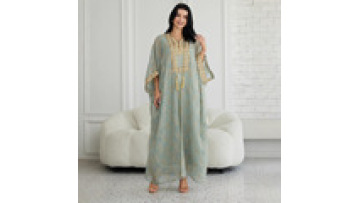 Exclusive Middle East Tulle Open Abaya Jalabiya Set Embroidered Dubai Muslim Women's Kimono Sequined Islamic Kaftan with Tassel1