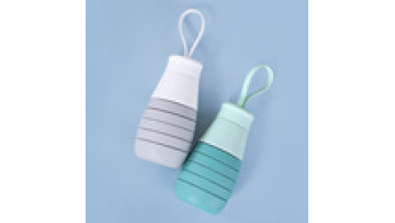 Wholesale Eco Friendly Foldable Clear Kids Collapsible Drink Bottle Silicone Water Bottle With Custom Logo1
