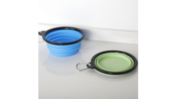 Factory Custom Outdoor Hiking  Portable Collapsaple Silicone Pet Bowl1