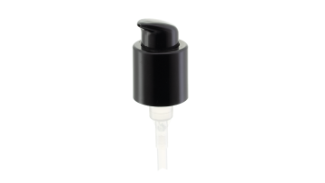 28/410 Glossy Black Lotion Pump with Clear Overcap
