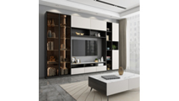 TV cabinet integrated wall simple modern small apartment light luxury glass rock board floor cabinet high side cabinet coffee1