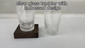 Hand Blown Embossed Drinking Water Glasses Tumbler