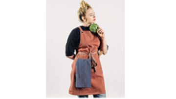 Custom Kitchen Apron with Adjustable Cross Back and Logo in Cotton1