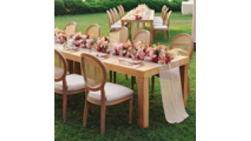 2024 New Model Products  Commercial Furniture Rectangle Shape Nature Banquet Wood Hotel  Wedding Folding  Wooden Outdoor Table1