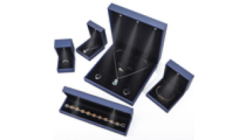 Wholesale custom logo luxury leather jewelry led packaging box Bracelet necklace bracelet ring Blue jewelry box with light1