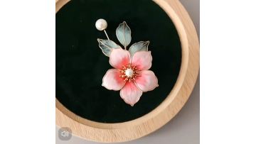 Original Intangible Cultural Heritage Pink Flannel Flower Brooch