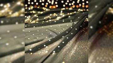 Four-side Elastic White Polyester Mesh Ironing Diamond Colorful Stage Clothing Fashion Fabrics Three-dimensional Diamond Yarn1