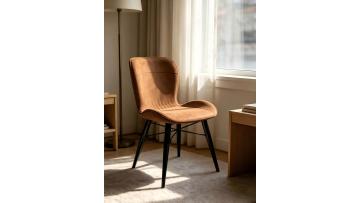 BR-24A103 leathaire chair with metal legs
