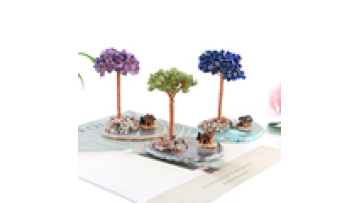 Hot Sale High-quality Natural Agate Base With House Cute Healing  Crystal Chips Tree for Fengshui1