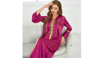 Ramadan Kaftan Dubai Abaya  Heavy Work Quilted Diamond Dress Spot Lady's Abaya Maxi Dresses1