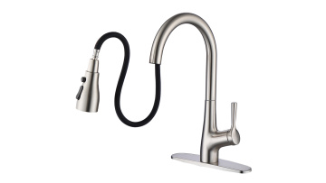 High Quality Brushed Brass Pullout Kitchen Faucet Mixers1