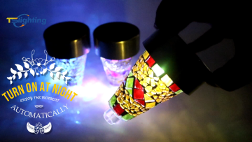 Outdoor waterproof Stainless Steel other garden ornaments garden light solar stained glass mosaic solar light1