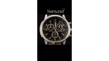 Leather Belt Quartz Wrist Watch Bracelet Set With Free Gift Box Sport Business Clock Calendar Chronograph Men Reloj Jewelry1