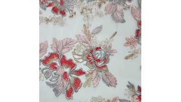 High Quality Multicolor embroidery fabric china stock fabric net lace george mesh fabric custom embroidery mesh of dress1
