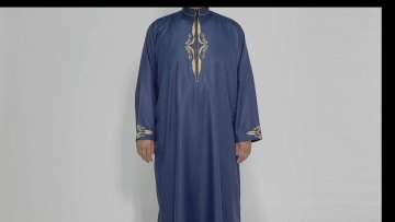 New wholesale Cotton and linen jacquard turkish dubai abaya hijab men islamic clothing modern1