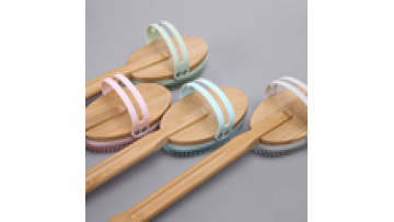 High Quality New Trending Massager Shampoo Custom Color Logo Reusable Massage Silicone Bath Body Scrub Brush With Long Han1