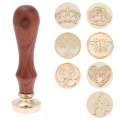 Replace Copper Head Wax Seal Antique Sealing Wax Stamp Hobby Tools Sets Wood Handle DIY Envelope Wedding Invitations