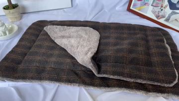 black & orange check design blanket