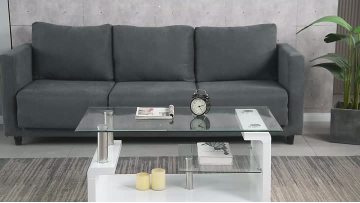 Coffee Table with 2-Layers Glass