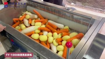 Cleaning and peeling machine