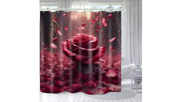 3D waterproof bath curtain