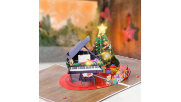 3D Christmas Piano Pop Up Musical Card