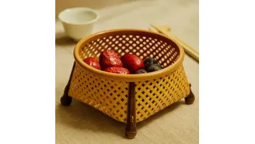 Portable Bamboo Woven Tea Set Storage Basket1