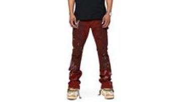 Custom logo Clothing Stacked Graphic Graffiti Denim Pant Jeans Distressed Tattered Flare  Jeans1