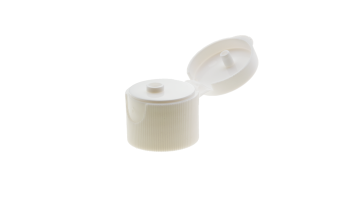 18/410 White Ribbed Flip Top Cap
