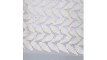 New design Poly mesh with 3D embroidery fabric leaf design light pink lace1